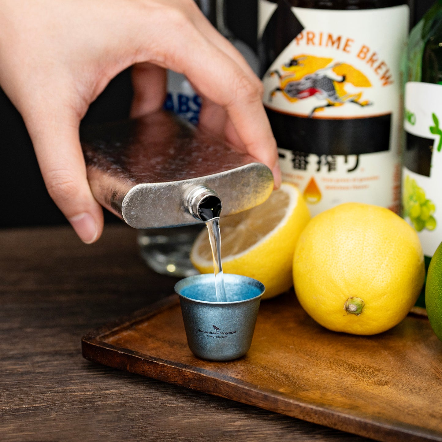 Boundless Voyage Ultralight Titanium Mini Cup | Portable Teacup & Whiskey Shot Glass | Small Metal Espresso Cup for Camping, Hiking & Home Use | BPA-Free & Healthy Drinkware