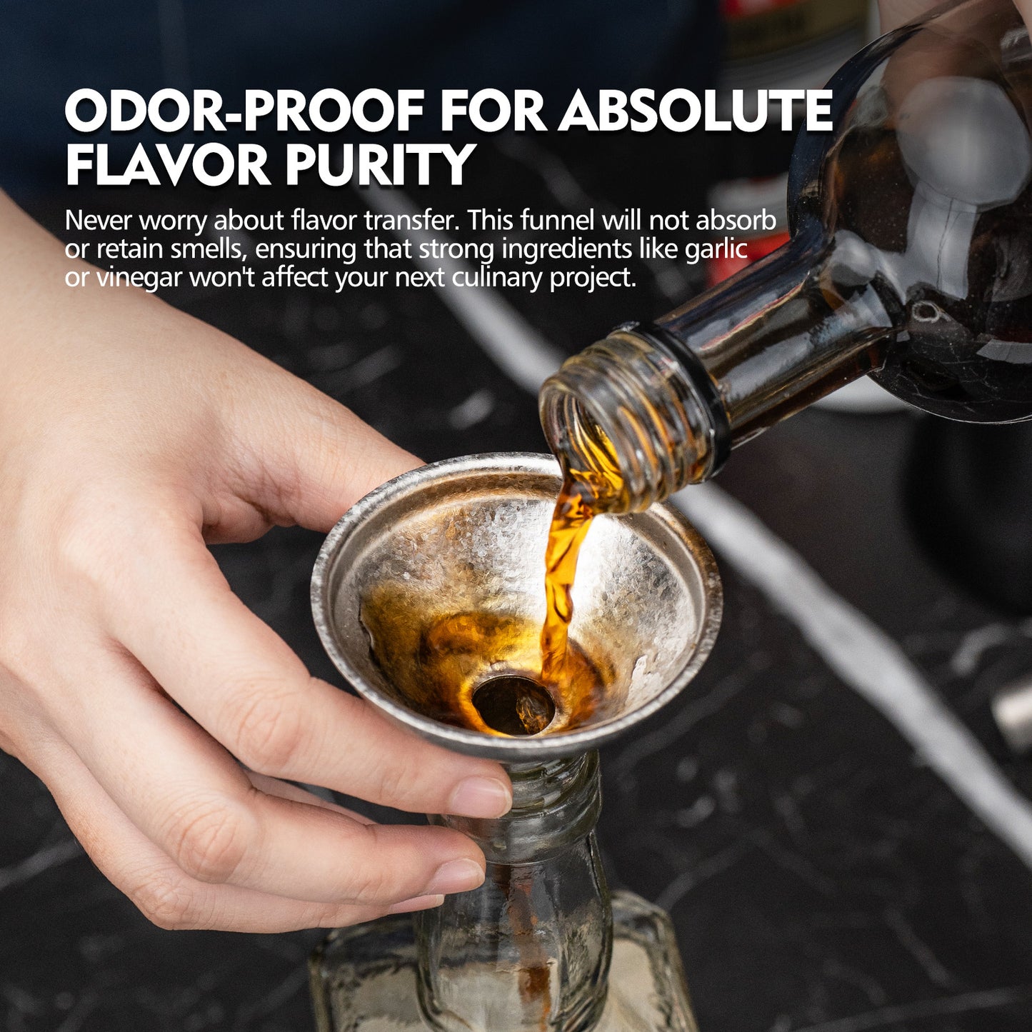 Boundless Voyage Titanium Funnel – Lightweight No-Spill Refilling Tool for Kitchen, Bar & Camping