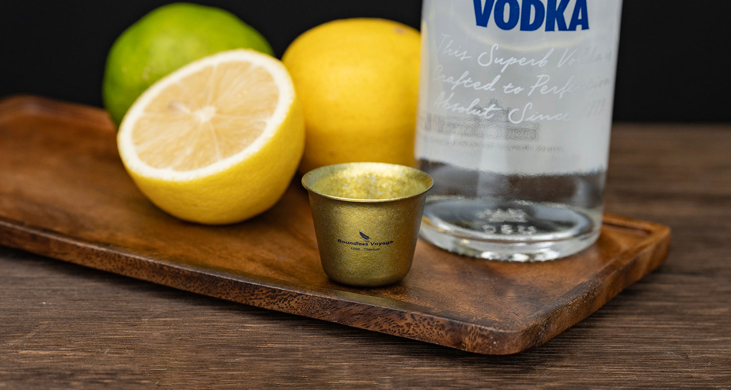 Boundless Voyage Ultralight Titanium Mini Cup | Portable Teacup & Whiskey Shot Glass | Small Metal Espresso Cup for Camping, Hiking & Home Use | BPA-Free & Healthy Drinkware