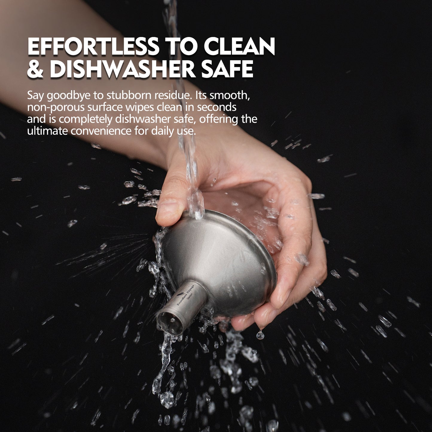 Boundless Voyage Titanium Funnel – Lightweight No-Spill Refilling Tool for Kitchen, Bar & Camping