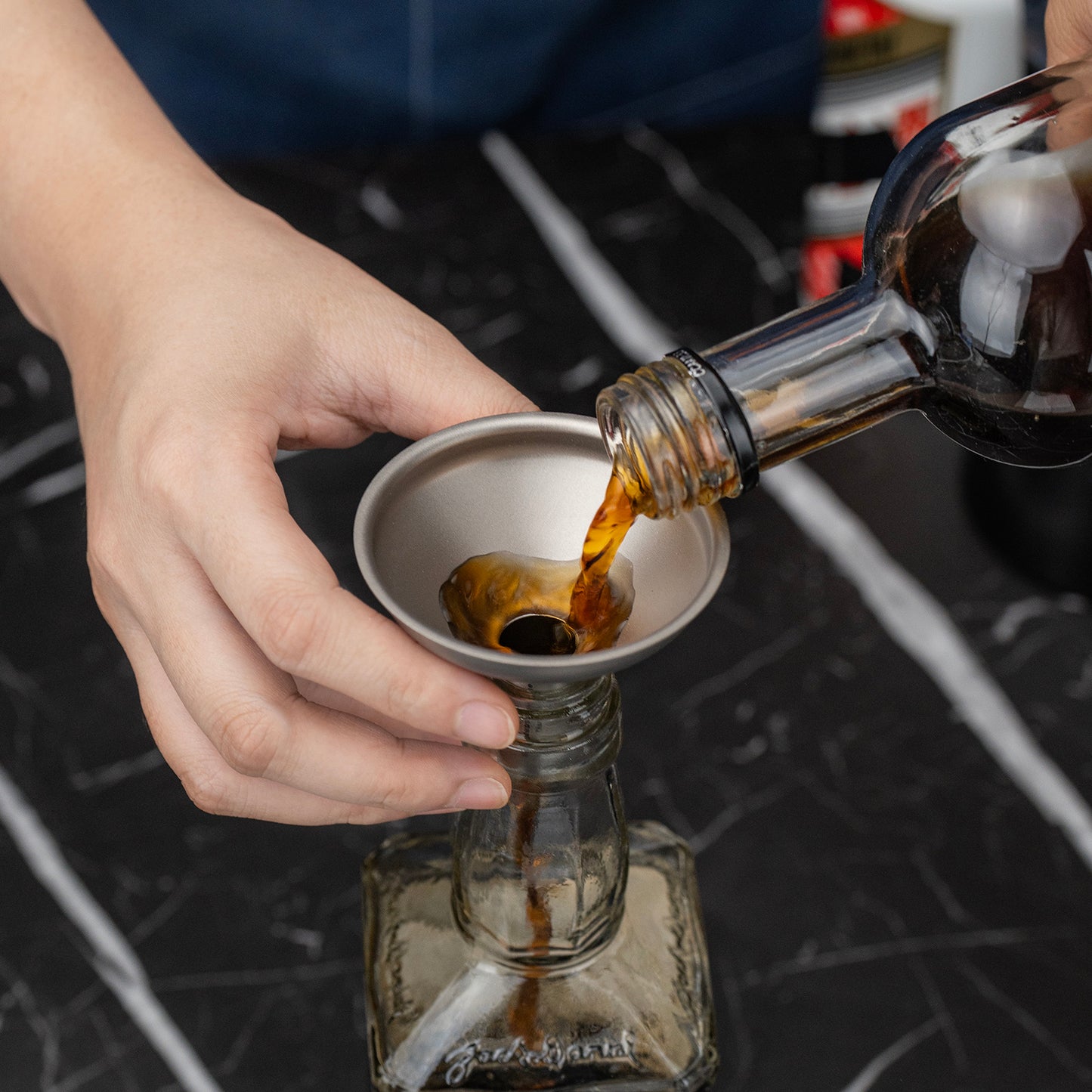 Boundless Voyage Titanium Funnel – Lightweight No-Spill Refilling Tool for Kitchen, Bar & Camping