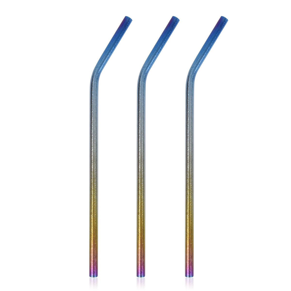 Boundless Voyage Titanium Curved Straw – Eco-Friendly TA1 Titanium Reusable Straw with Cleaning Brush | Multicolor for Juice, Water & Coffee