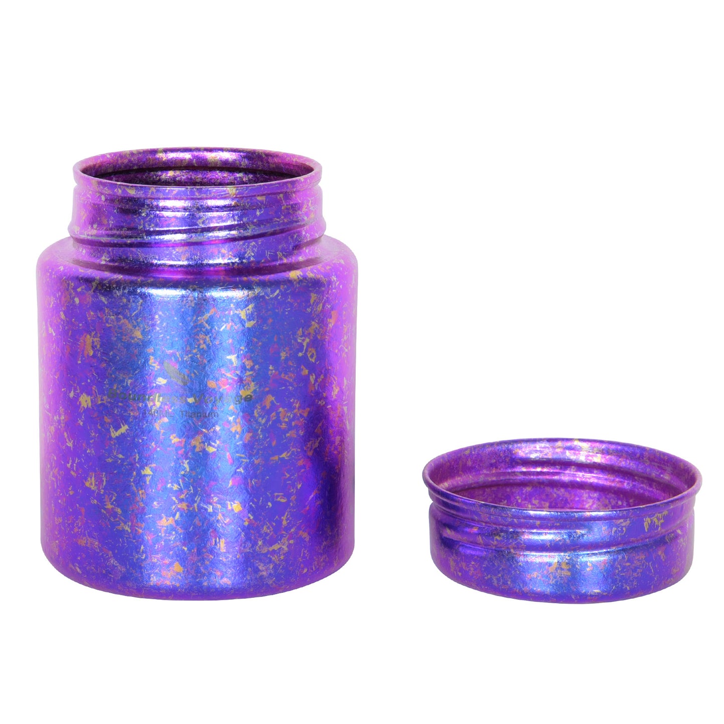 Boundless Voage Titanium Tea Canister Mini Tea Canister Ultralight Portable Tin Can Tea Coffee Spice Canister Colored Ice Flower Craft Tin Storage Container