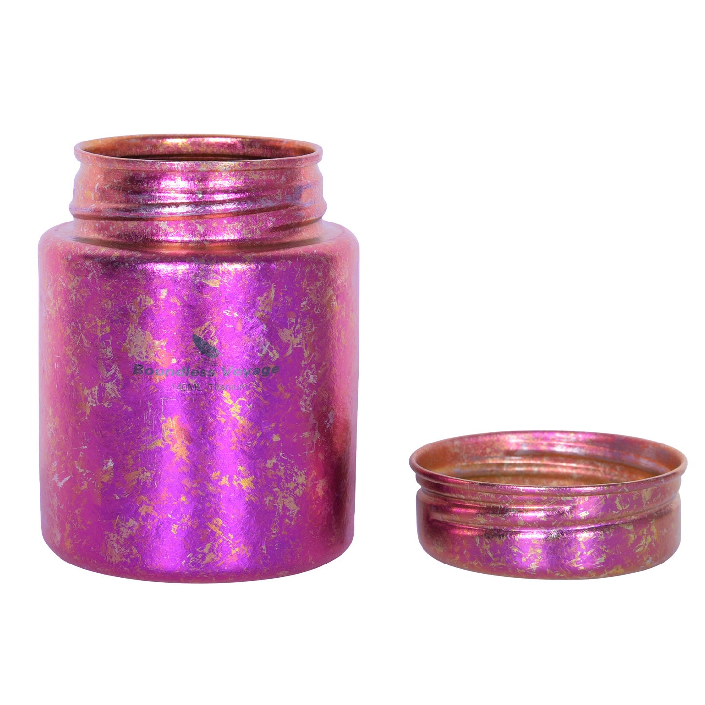 Boundless Voage Titanium Tea Canister Mini Tea Canister Ultralight Portable Tin Can Tea Coffee Spice Canister Colored Ice Flower Craft Tin Storage Container