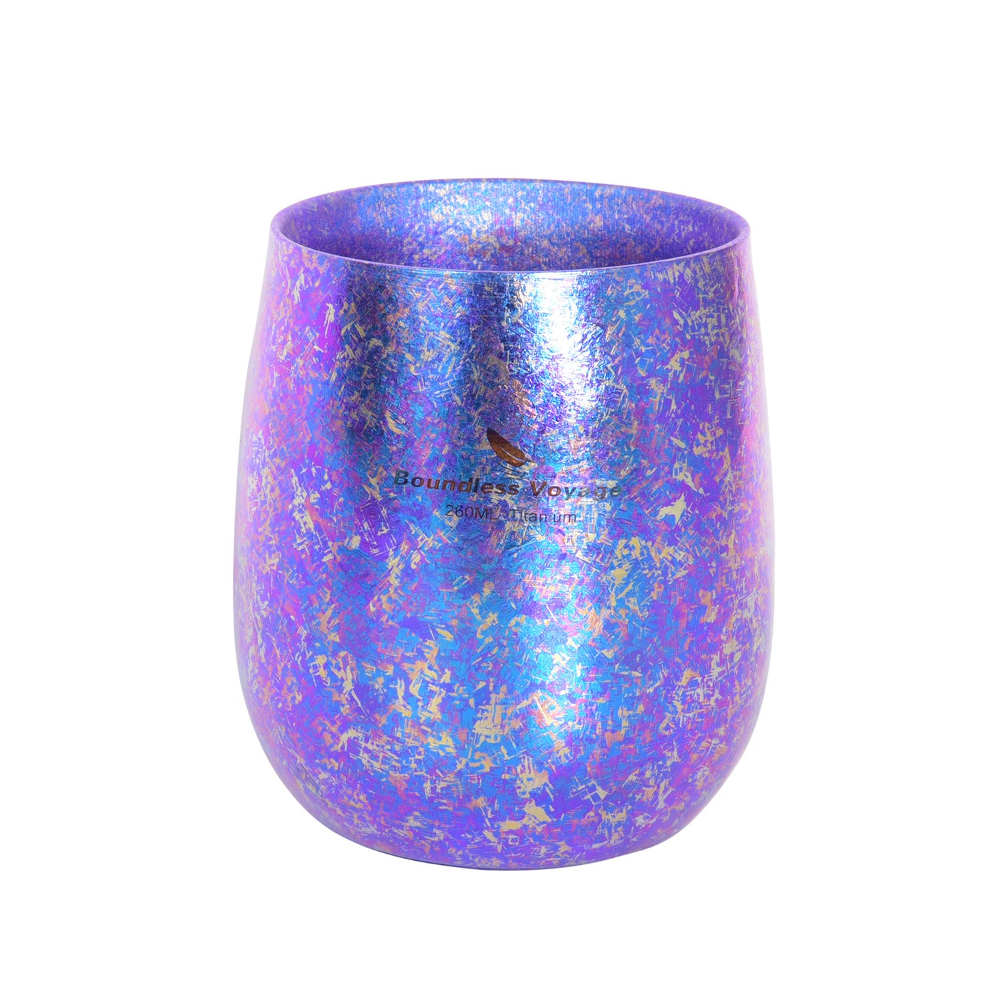 Boundless Voyage 260ml Double-Wall Titanium Cup – Colorful Insulated Mug with Ice Texture, Ultralight TA1 Titanium Coffee Tea Cup for Camping, Beer & Travel