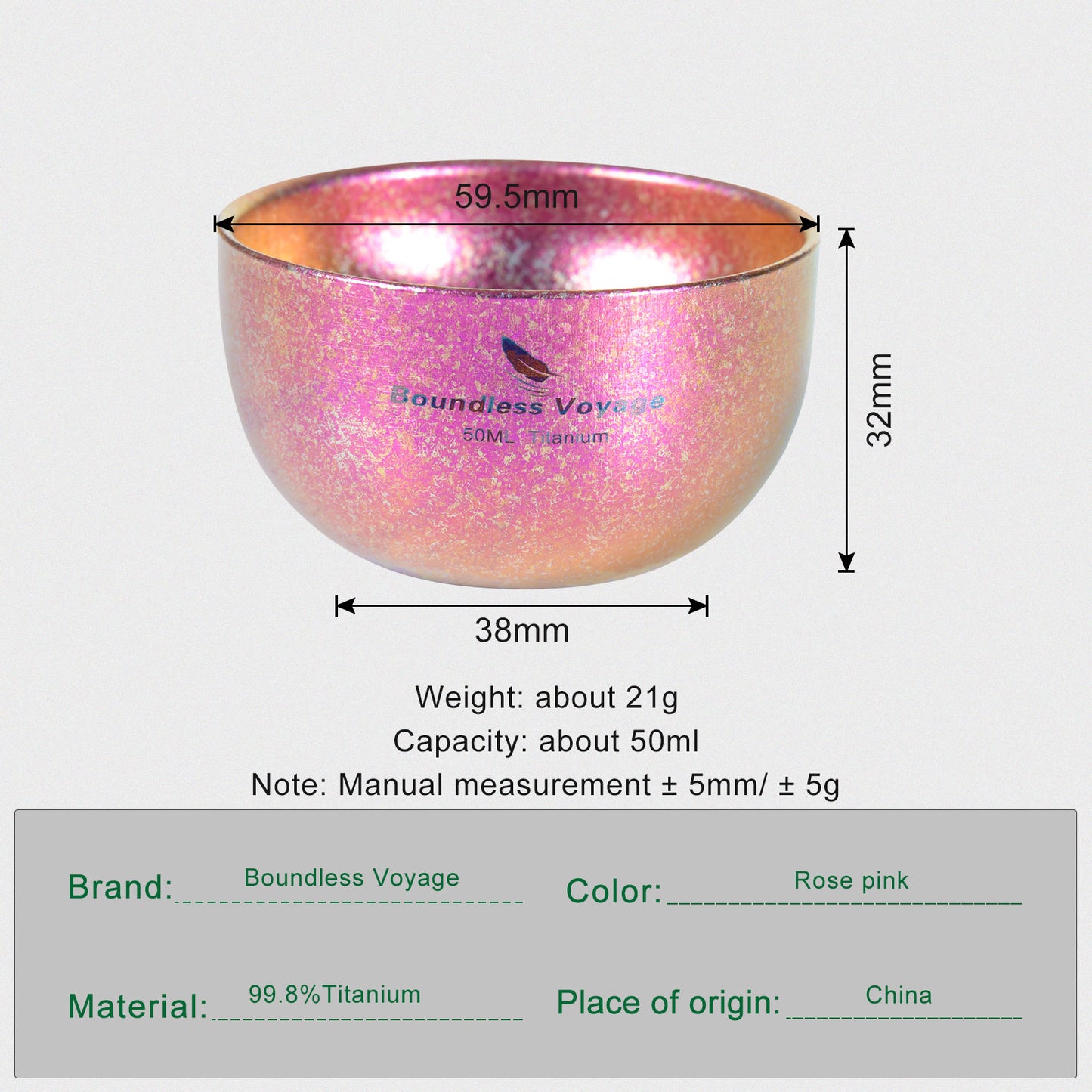 Boundless Voyage Titanium Double Layer Golden Cup Anti-scalding Colorful Teacup Wide Mouth Wine Tea Mug Drinkware