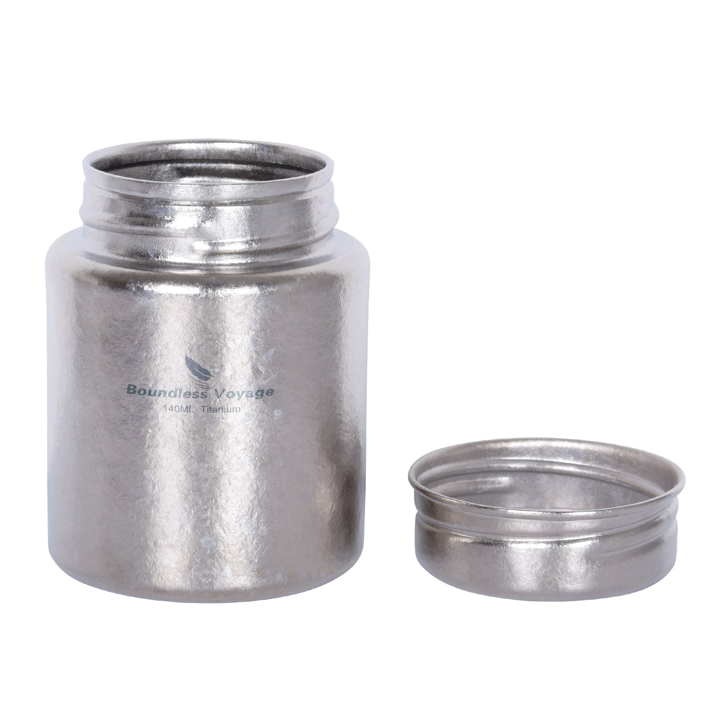 Boundless Voage Silver Titanium Tea Canister Mini Tea Canister Ultralight Portable Tin Can Tea Coffee Spice Canister Colored Ice Flower Craft Tin Storage Container