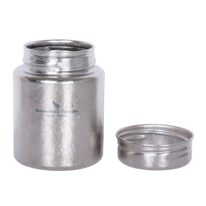 Boundless Voage Silver Titanium Tea Canister Mini Tea Canister Ultralight Portable Tin Can Tea Coffee Spice Canister Colored Ice Flower Craft Tin Storage Container