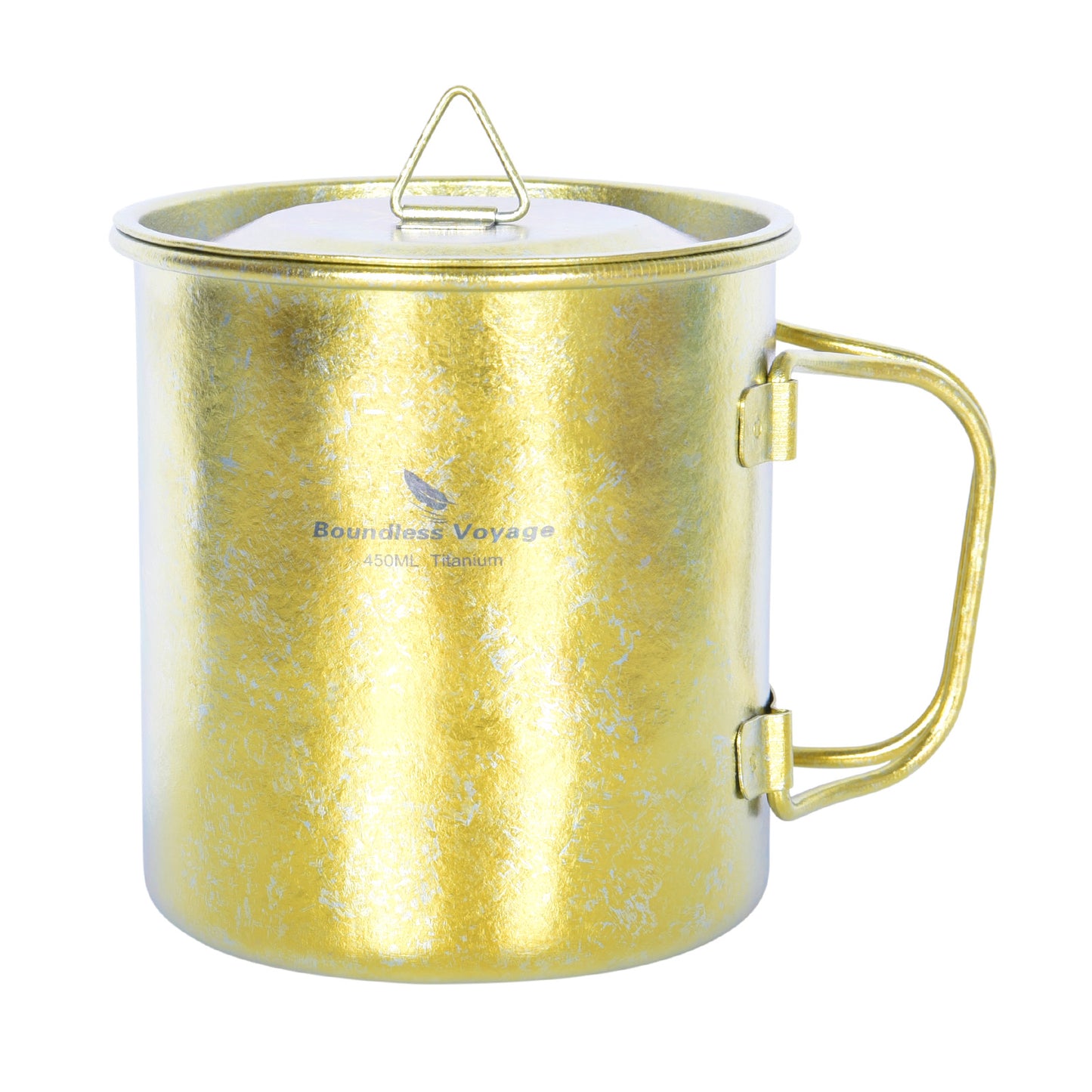 Boundless Voyage 450ml Titanium Colorful Camping Mug – Ultralight Foldable-Handle Cup for Water, Coffee & Tea Outdoors
