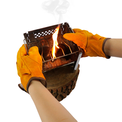 Outdoor camping anti-scald gloves BBQ barbecue tool gloves high temperature heat insulation protective gloves